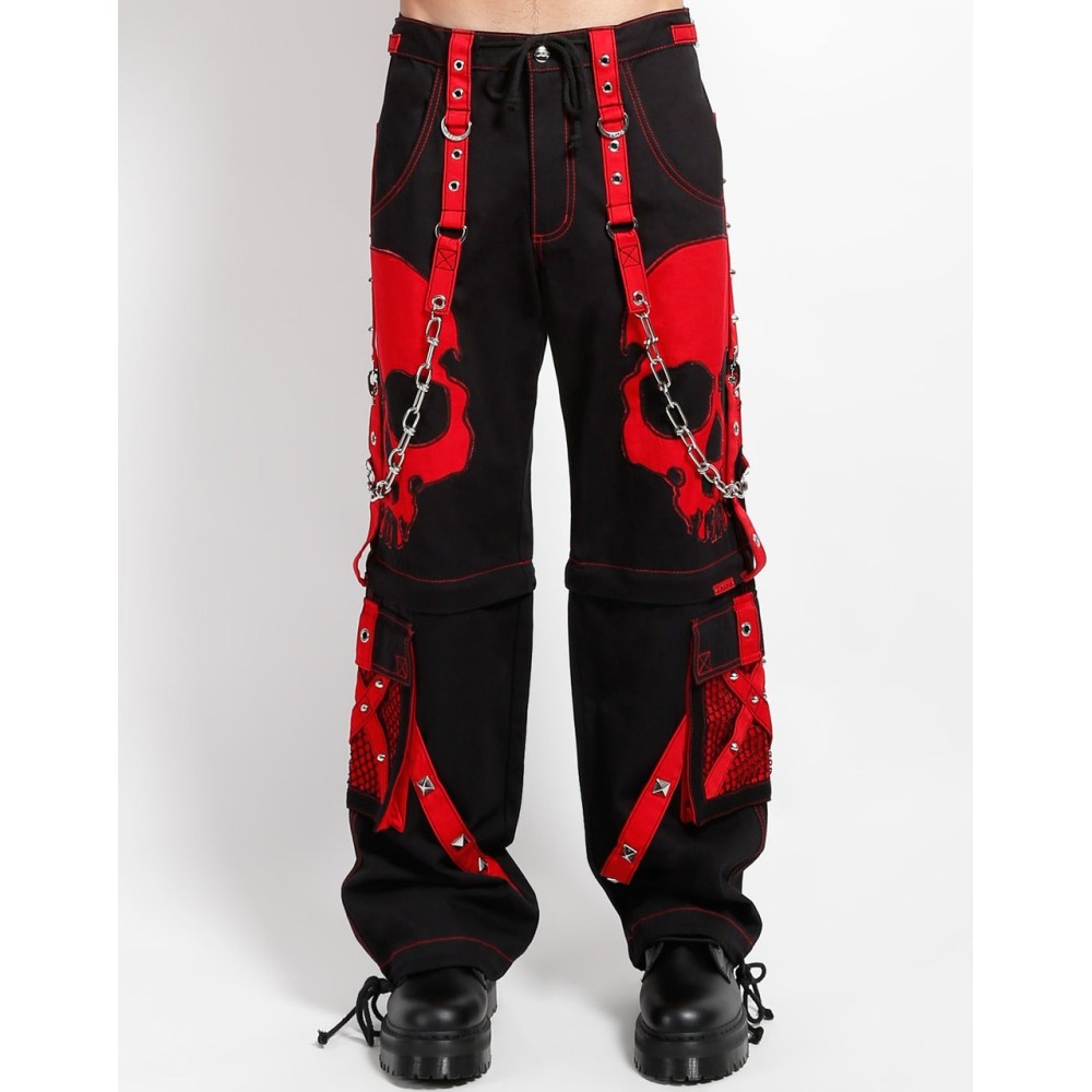 Tripp NYC - Scare Dark Wijde broek - Zwart/Rood